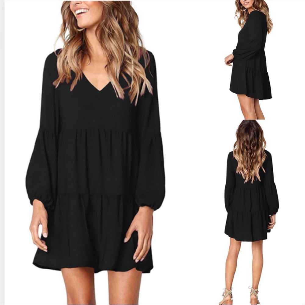 New🌷Beautiful Long Sleeves Loose Swing Shift Dresses